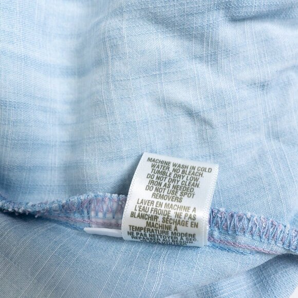 ✨ Bella Dahl Blue Chambray Dress 100 % Lyocell Smocked Back A-Line Summer - Picture 14 of 14